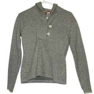 The North Face Gray Wool Blend Button-Up Hoodie Sweater Basic‎ Gorpcore XS
